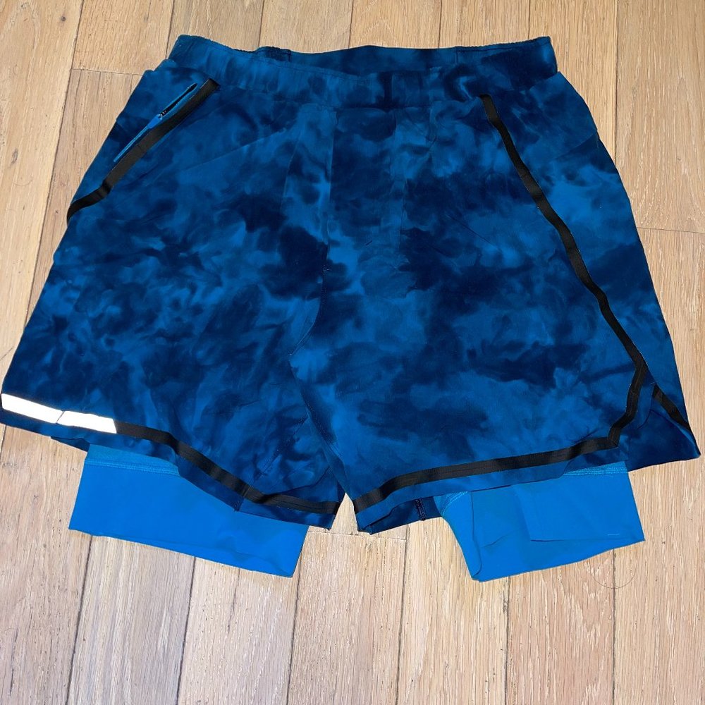 Surge Shorts *Bold Lines* Tidal Dye Hawaiian Blue